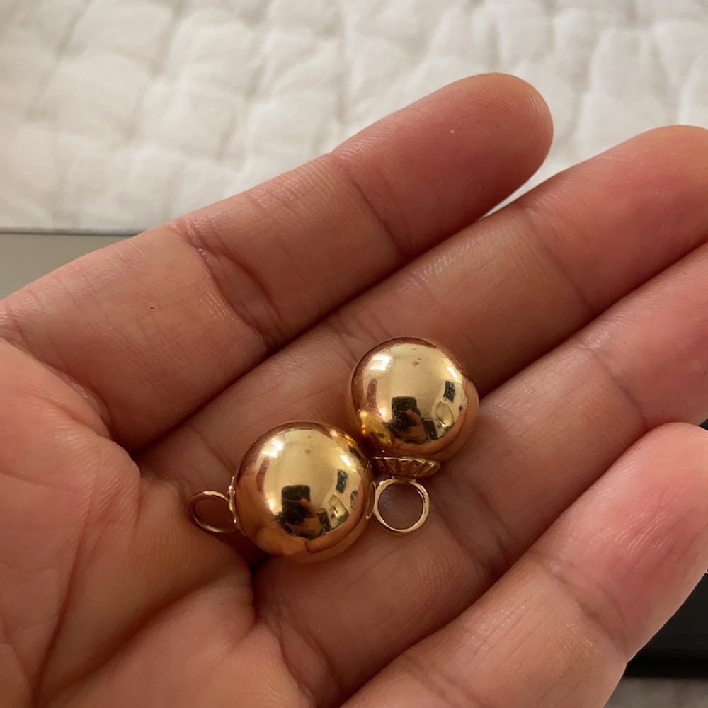 2 yellow gold balls 14k - Picture 3 of 6
